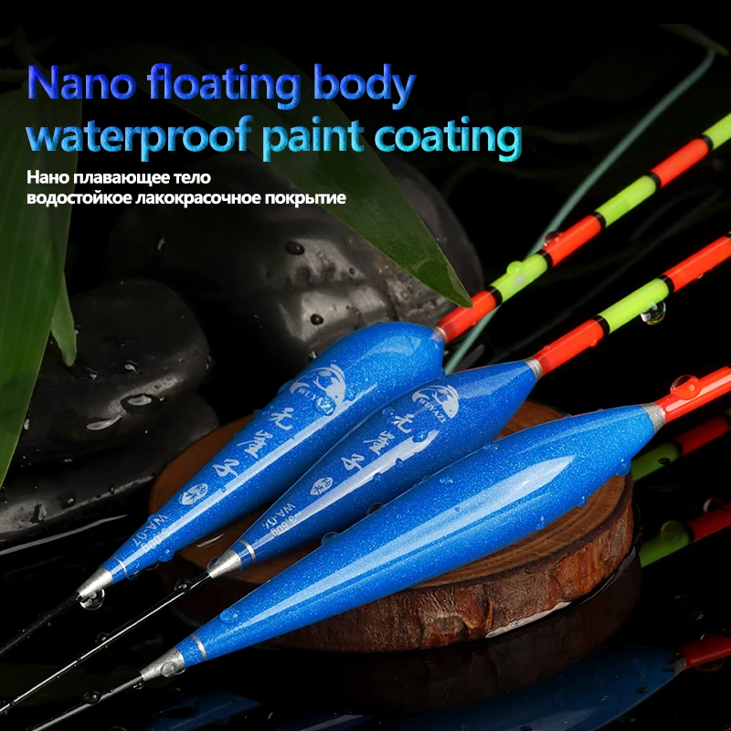 Fishing Floats 3PCS Hooks 1 Bag Buoy Seat Hollow Tail Nano Buoy Eye-catching Boya Fresh Water Float Tools Tackle Accessories