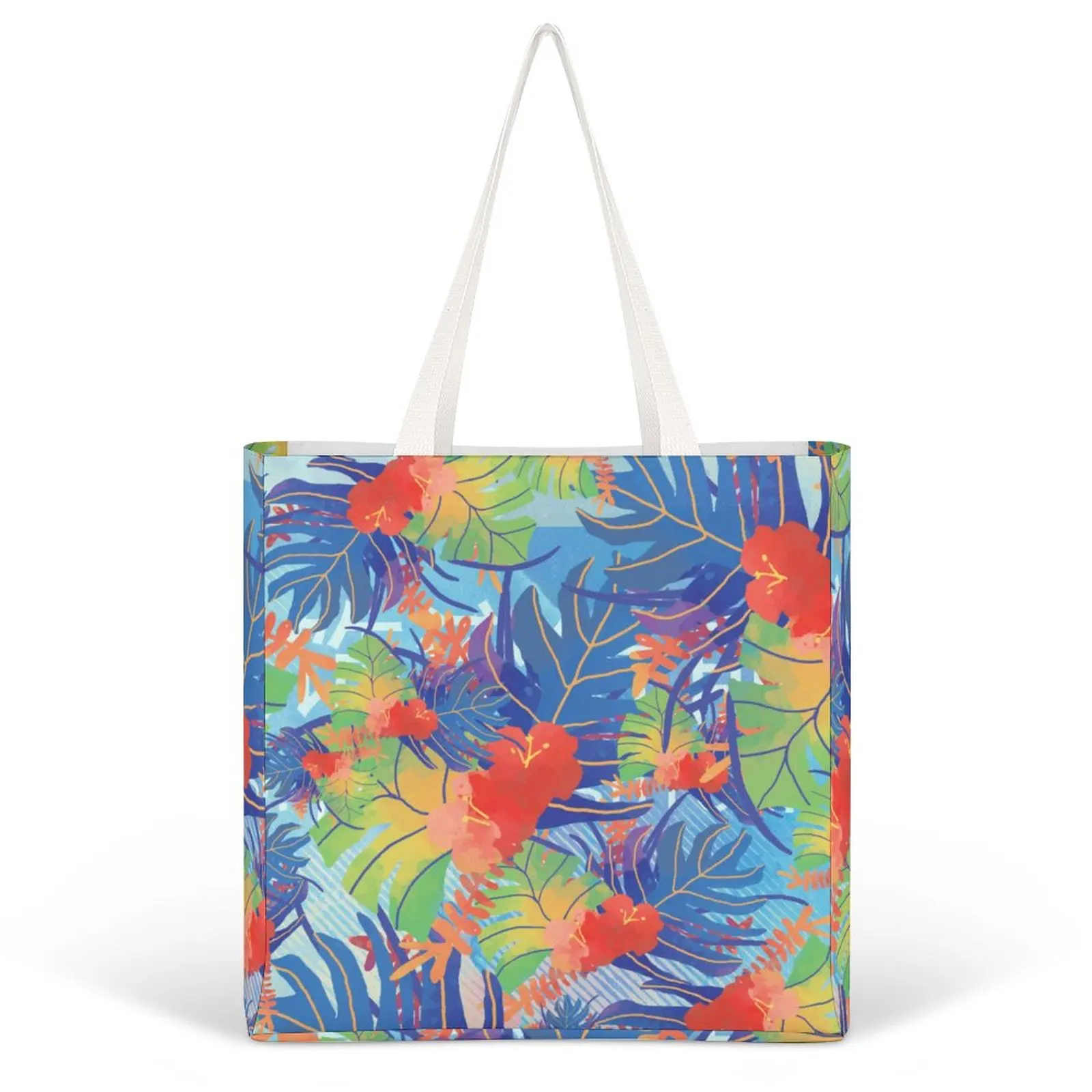 

Colorful Printed Women's Handbag Large Capacity Multifunctional Shopping Bag Miscellaneous Storage Full Printed Canvas Handbag