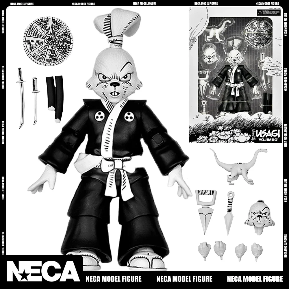 

Original NECA 54306 Usagi Yojimbo - Ultimate Black White 7 Inch Action Figure Miyamoto Rabbit TMNT Model Figurine Toy in Stock