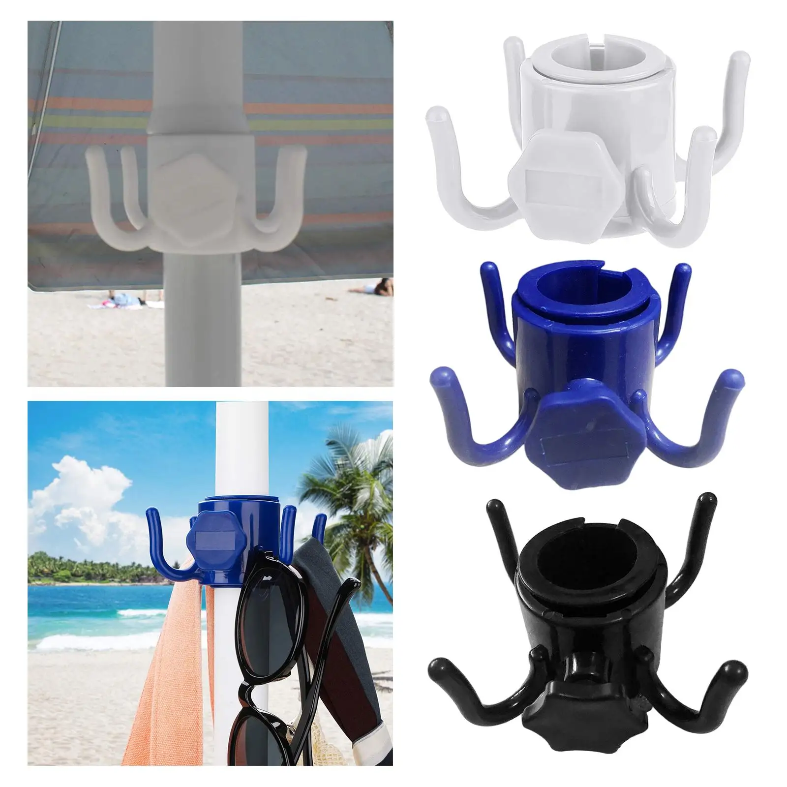 Beach Umbrella Hanging Hook Plastic 4-Prongs