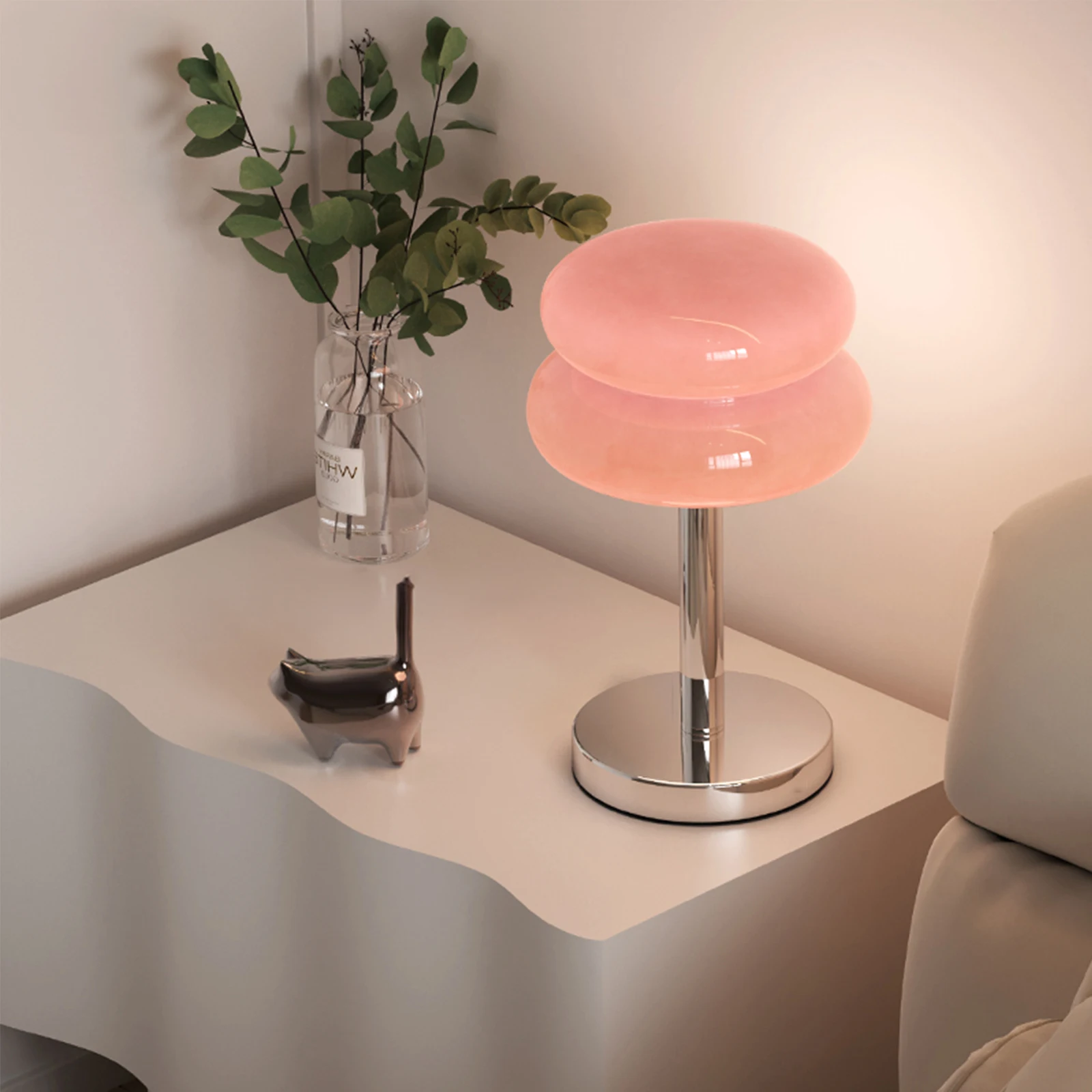 Glass Egg Tart Table Lamp Dimmable USB Powered Ambient Light for Living Room Bedroom and Home Office Perfect for Bedside Lamp 3