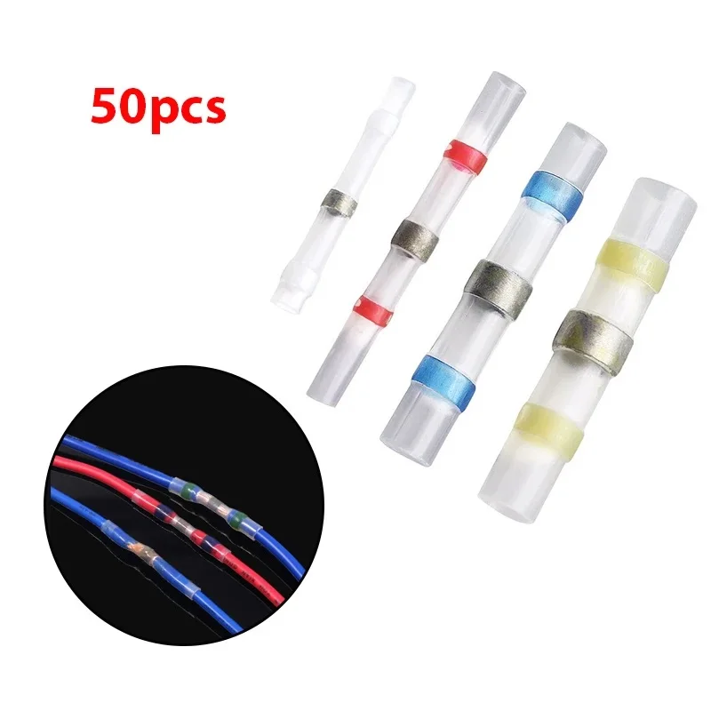 Solder Ring Terminal 50pcs Mount Solder Ring Heat Shrink Intermediate Connection Terminal Heat Shrink Tube terminal connector
