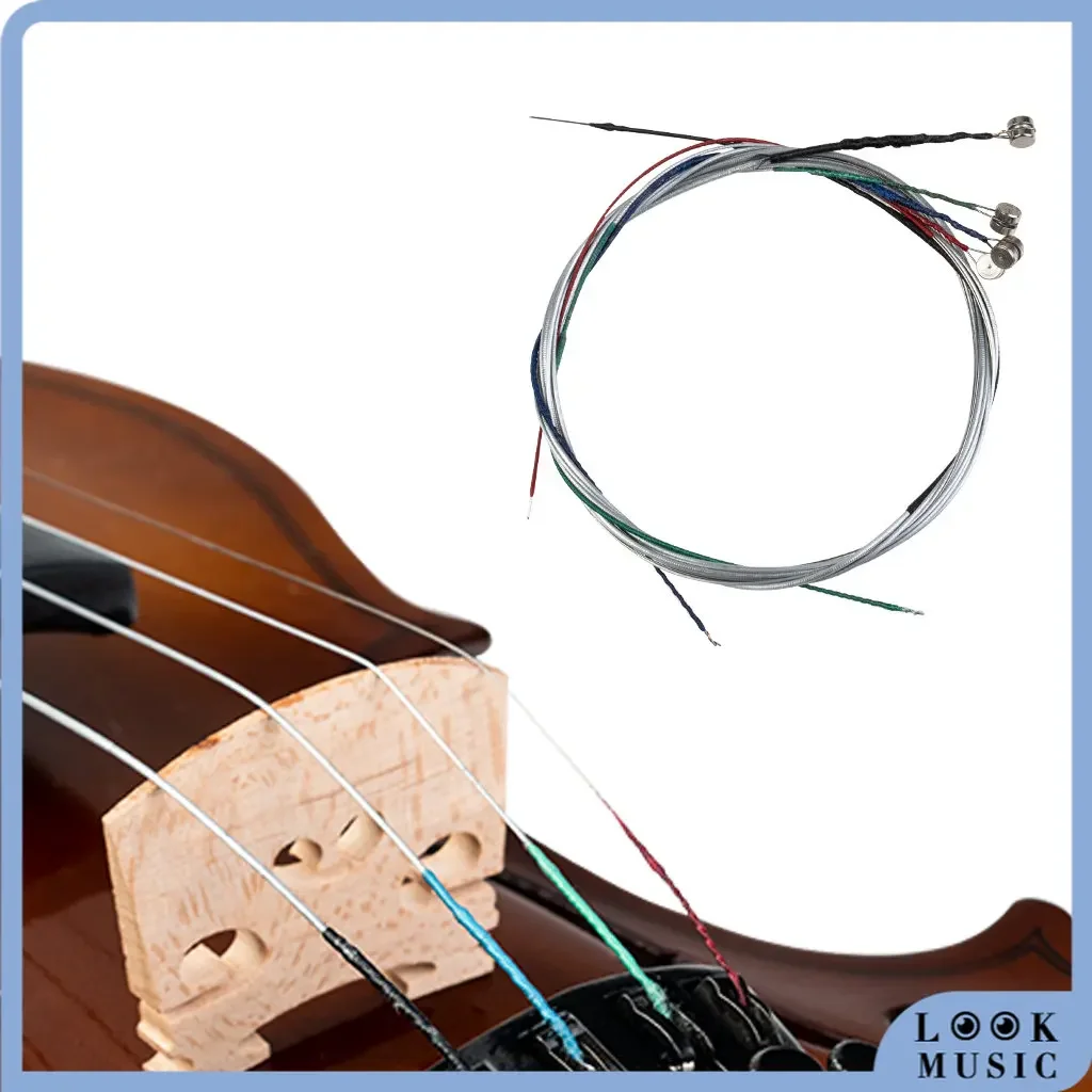 LOOK 4pcs/set Violin Strings E-A-D-G Steel+Nickel Wire 4/4 3/4 1/2 1/4 1/8 Violin String Set For Beginner Bulk Parts