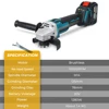 18V 125MM Brushless Angle Grinder Cordless Angle Grinder 4 Gears Variable Grinding Machine Cutting Woodworking Power Tool 2
