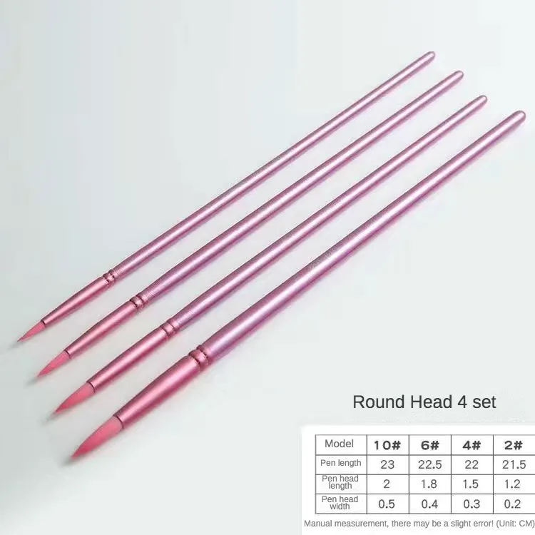 4/6 pcs Watercolor Brush Pointed Round Flat Head Soft Hair Beginner's Art Student Hand Drawn Watercolor Nylon Painting Material 2