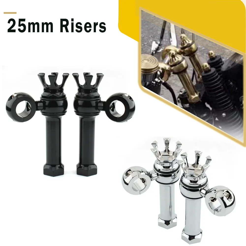 1-25mm-Motorcycle-Handlebar-Clamp-Old-School-Custom-Handle-bar-Risers ...