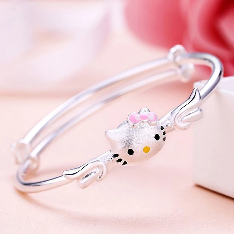 

Cartoon Cute Sanrio Hello Kitty Adjustable Bracelet For Women Girl Fashion Minimalist Jewelry Accessories Girlfriends Gift
