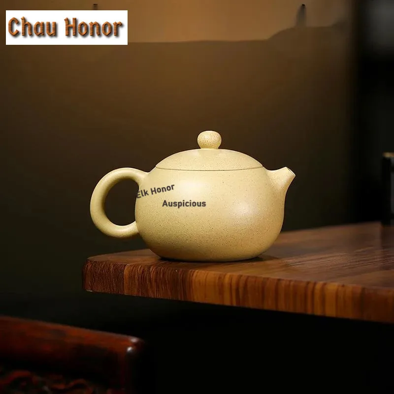 220ml Yixing Traditional Purple Clay Teapots Beauty Kettle Famous Artists Handmade Xishi Tea Pot Raw Ore Green Mud Zisha Tea Set