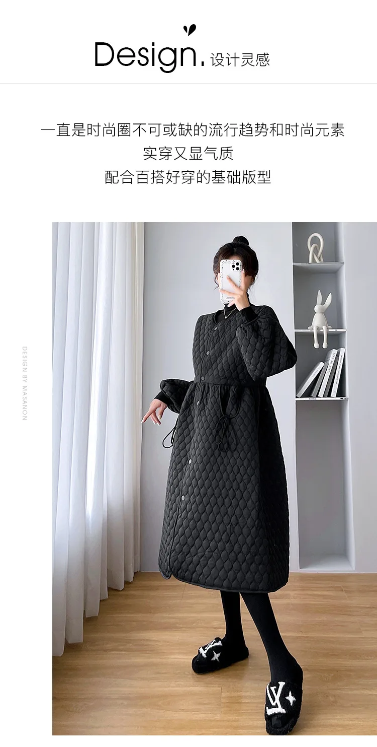 Pregnant Women's Winter Suit Cotton Coat Loose, High-Grade, Belly Covering Cotton Coat Is Foreign
