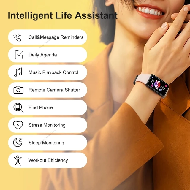 Original HONOR Band 6 Global Version Smart watch 1.47" AMOLED BraceletTracker Heart Rate Monitor Fitness Waterproof Touch Screen 4