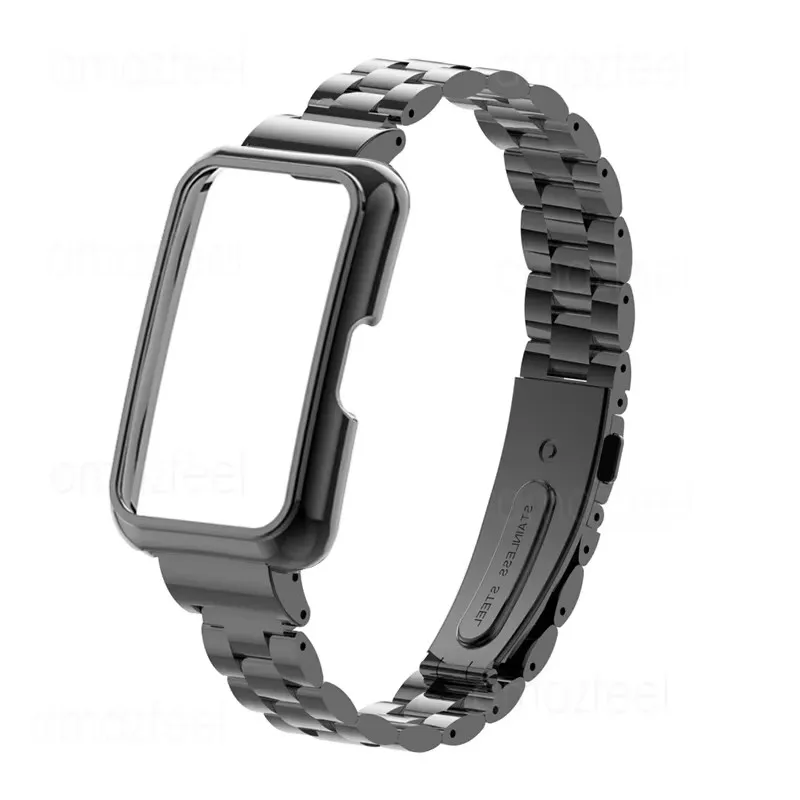 Stainless Steel Smart Watchband with Metal Case Protector and Cover Frames