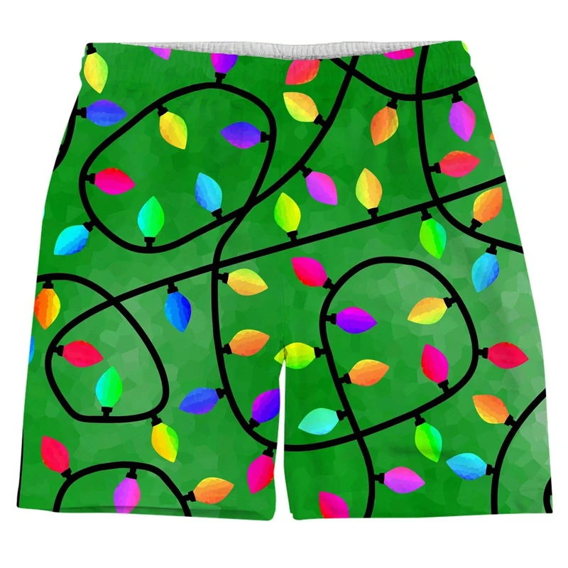 Summer New Men Short Pants Colorful Light Strip Casual Trunks Street Hip Hop Fitness Sports Breathable Harajuku Male Shorts 4XL