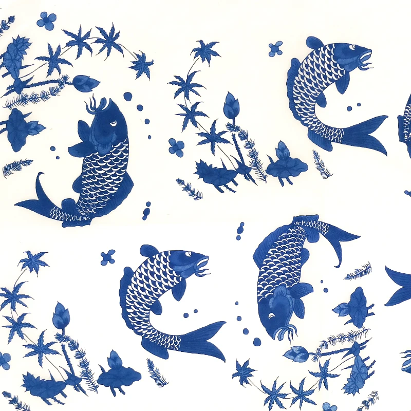 Ceramic Pottery Clay Transfer Paper Glaze Underglaze Flower Paper DIY  Porcelain Blue and White Decal Paper Flowers Birds Pattern Sticker 13.78 x  18.5 Inch 