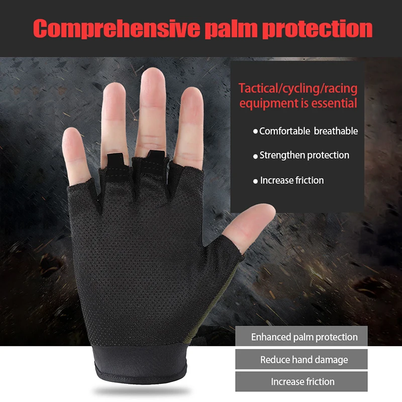 1 Pair Anti Slip Half Finger Men's Gloves Outdoor Tactical Gloves Sports Shooting Hunting Airsoft Motorcycle Cycling sports gloves finger gloves tactical gloves