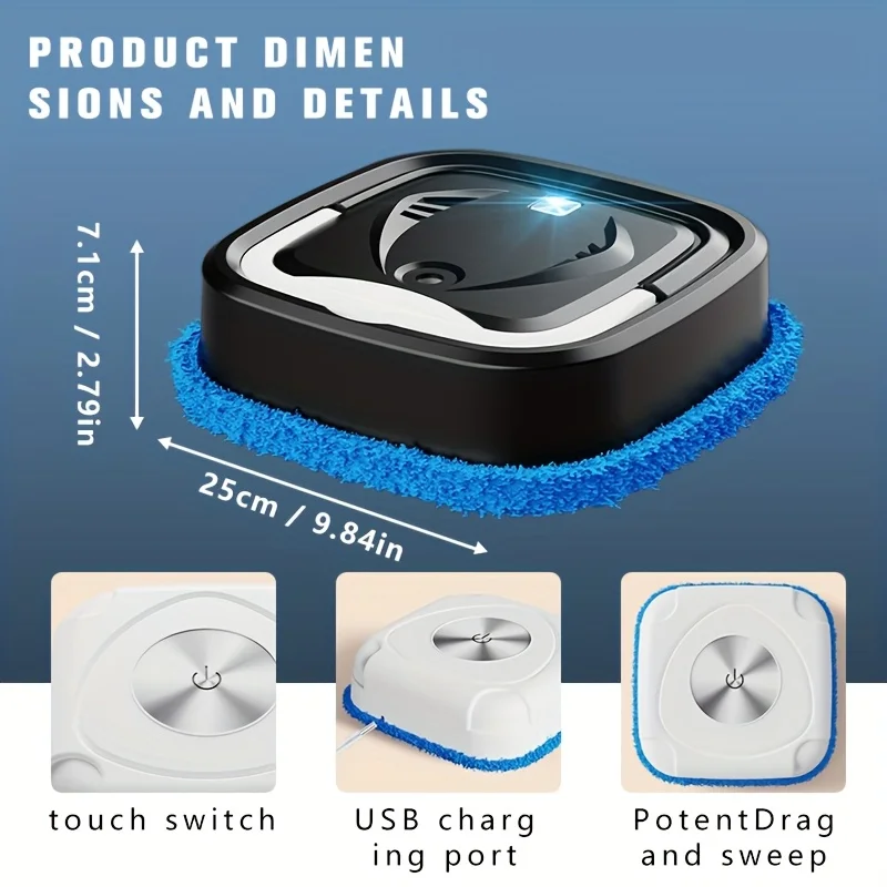 Robot vacuum cleaner vacuum cleaner humidifier multi-mode dual-function wet and dry mopping spray function 75 minutes