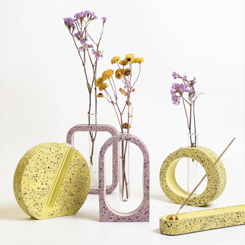 DIY Arched Flower Pot Silicone Mold Rectangular Round Craft Gift Hydroponics Vase Making Plaster Resin Casting Molds Home Decor flower silicone mould,silicone mold