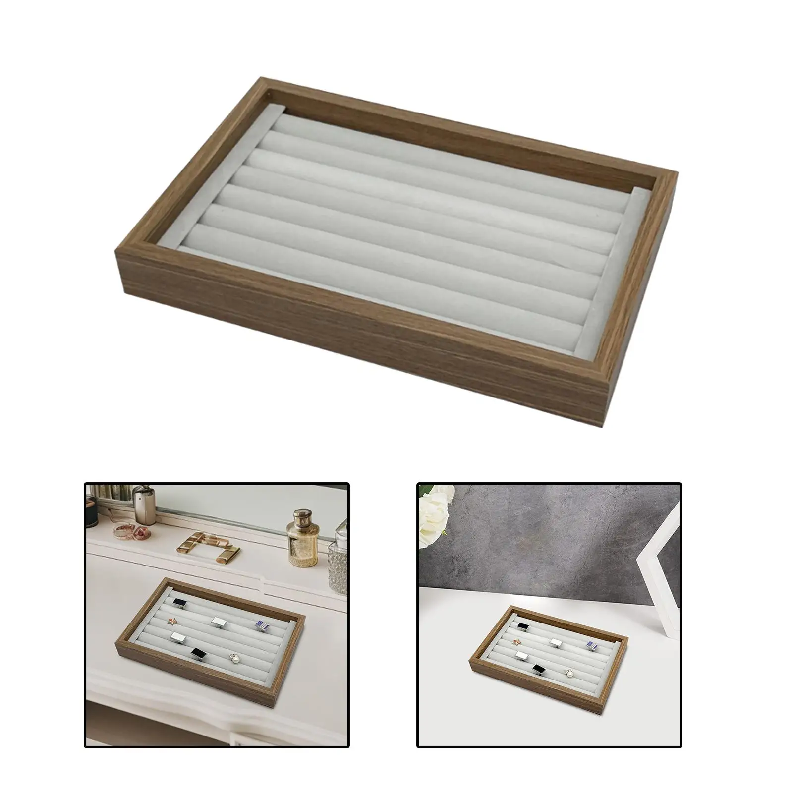 Wood Jewelry Trays, Organizer, Display,Storage Tray, Showcase Holder for Necklace Collectibles Brooch Bracelet Watches