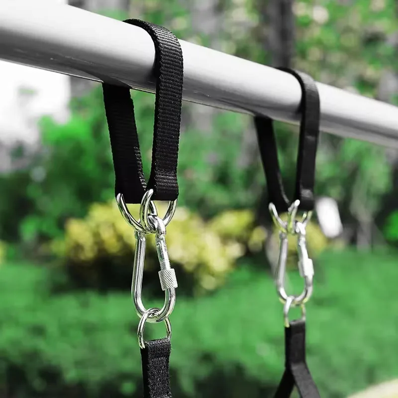 Tree Swing Straps Gym Single Bar Extension 100kg Heavy Duty Hook Ring