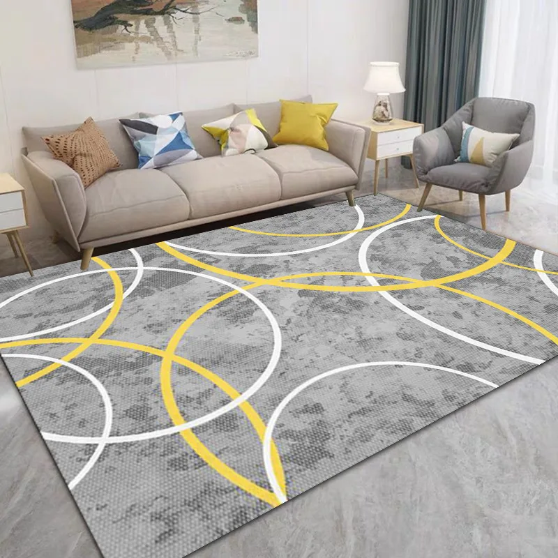 

22300Modern simple geometry in bedroom household printing living room carpet