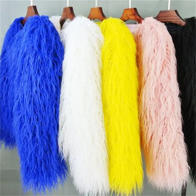 

Sigutan Winter New Women Fur Coat Colorful Furry Pink Lamb Wool Faux Fur Coat Female Shaggy Sheepskin Coat Artificial Fur Jacket