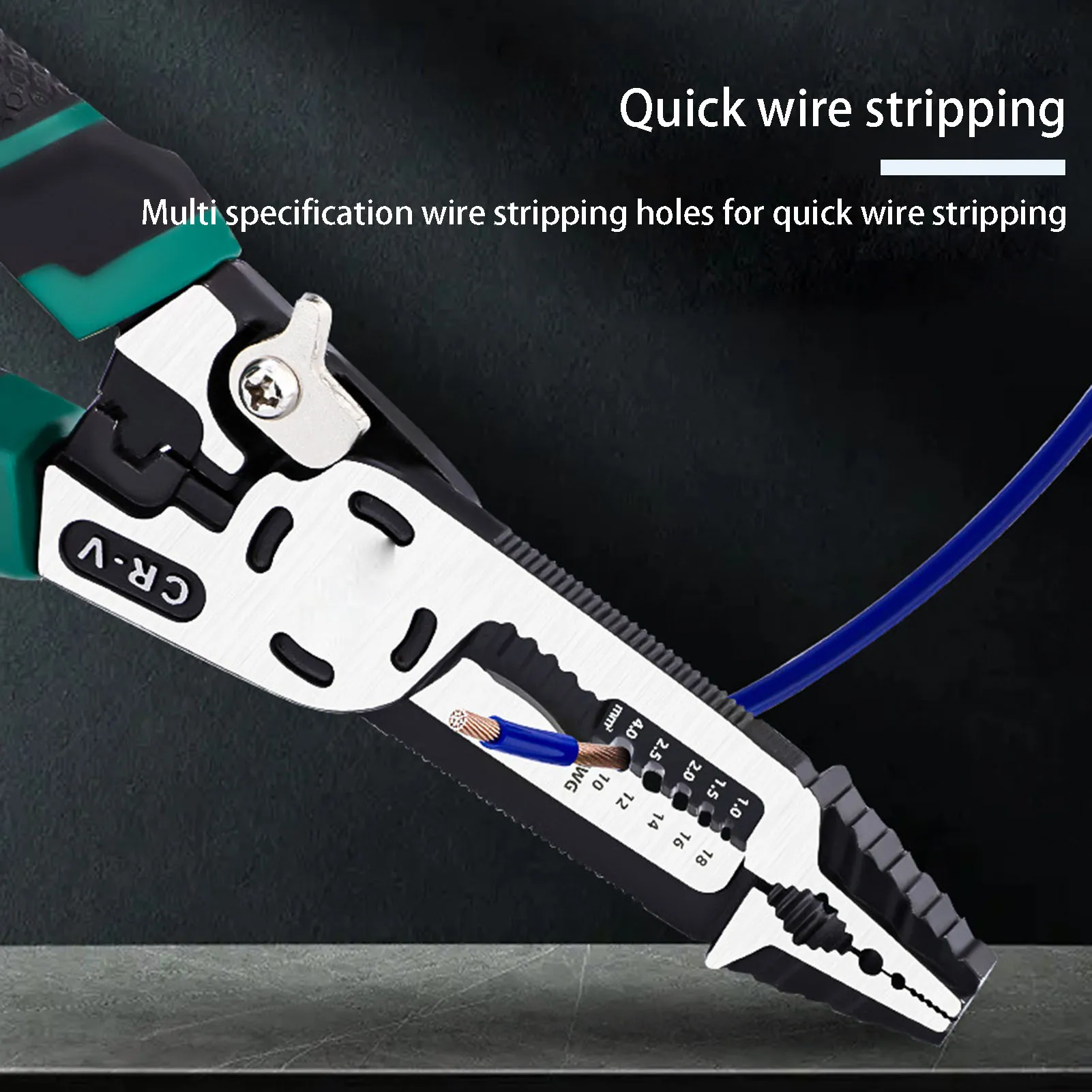 

10 in 1 Electrical Wire Stripper Durable Hard High Carbon Steel Multifunctional Needle Nose Pliers Electrician Metalworking Tool