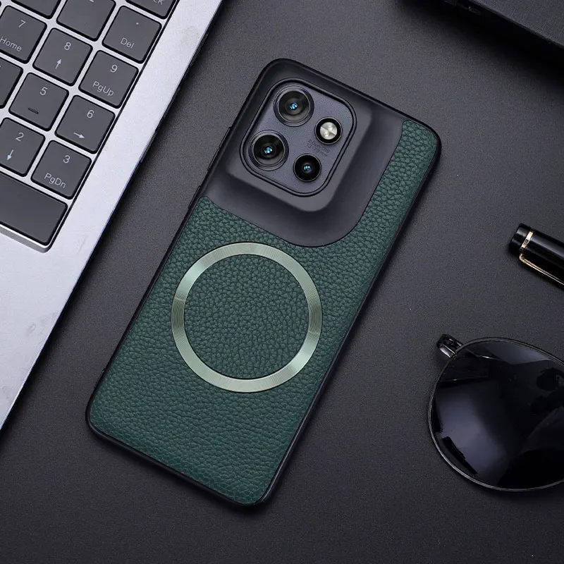 Magnetic PU Leather Lichee Pattern Anti-Slip Ultra Thin Case Cover