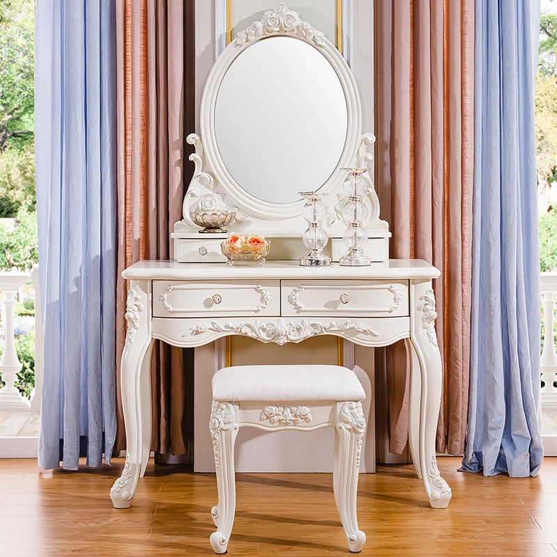 

Farina European Dresser, Bedroom Dressing Table, Girl Dressing Table, Luxury Dressing Table, Carved White