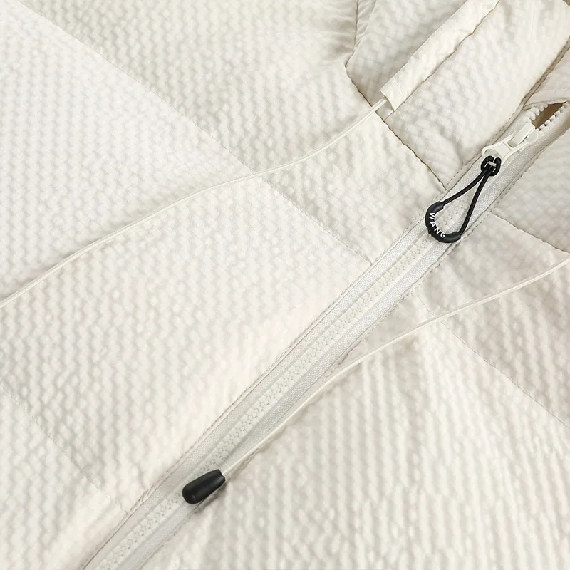 Aolamegs Men Down Jacket with Hood Solid Simple Waffle Duck Padded Coat Japanese Retro Loose Lightweight Warm Parkas Unisex