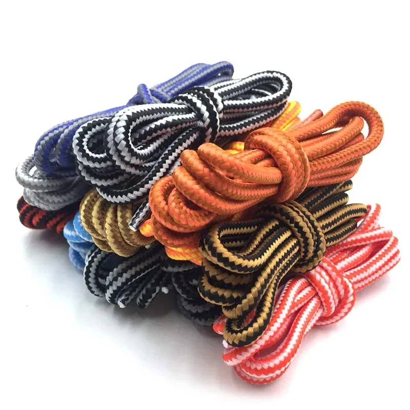 12 Colors Polyester Anti-skidding Outdoor Shoelaces 0.45cm Width Climbing Mountaineering Two Tone Shoestrings for Martin Boots