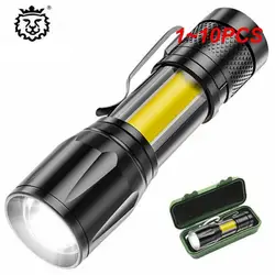 1~10PCS Portable rechargeable zoom led flashlight XP-G Q5 Lamp Lantern 2000Lumen Adjustable Penlight Waterproof mini