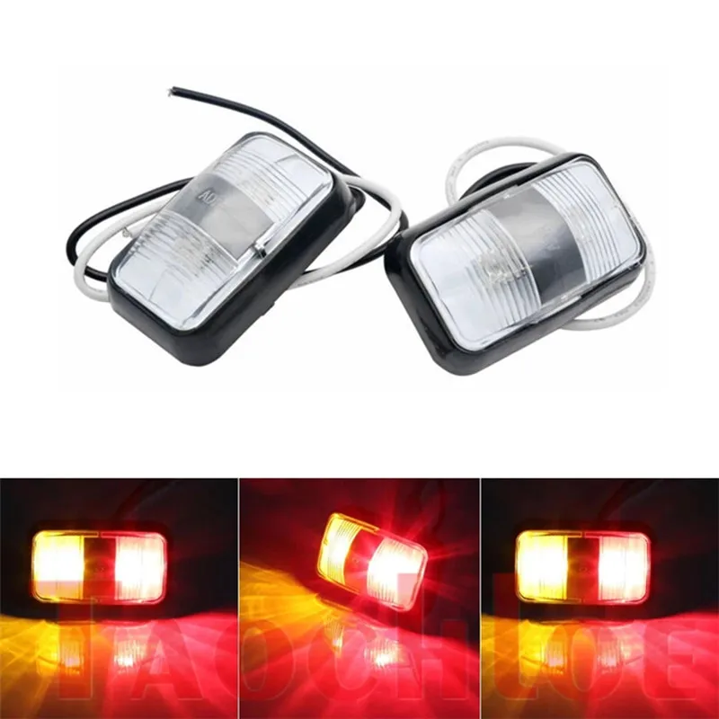 

10pcs 12V24V LED Reflector lamp truck external light Side Marker Trailer Light Bus lorry For Truck SUV 4x4 Red Amber White