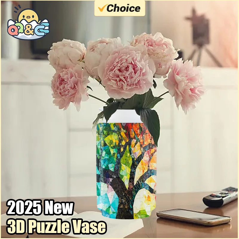 3D Porcelain Puzzle Flower Vase Home Decoration Toy