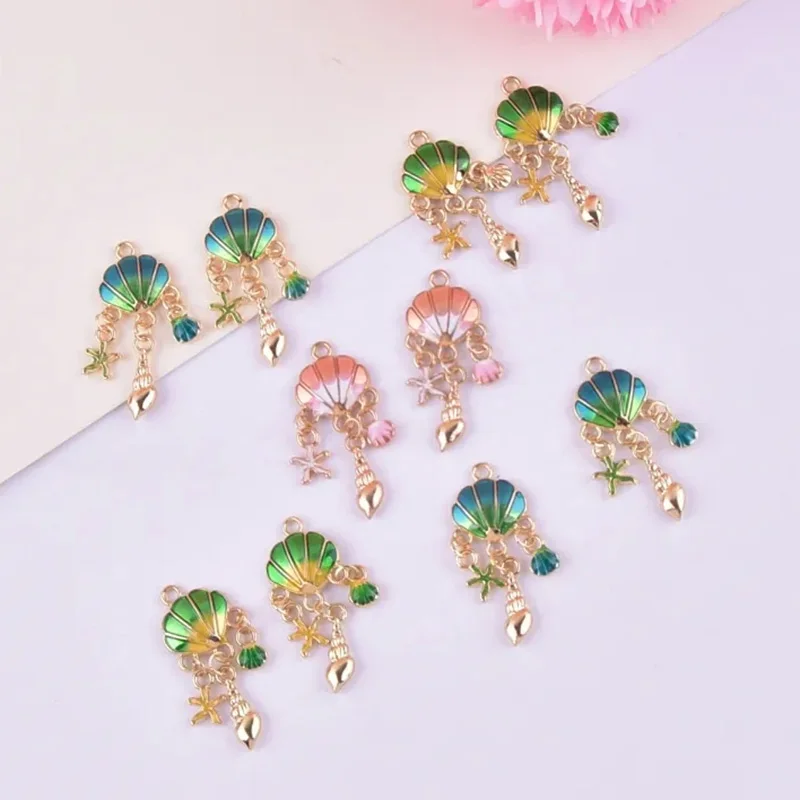 

10pcs Ocean Shell snail Metal Charms for Earring Necklace Jewelry DIY Making For Earring Necklace Bag Jewelry Carfts Making