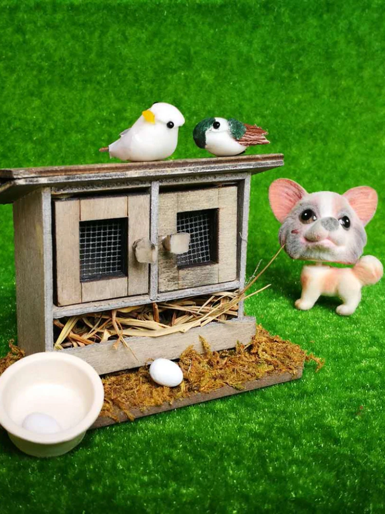 12th Chicken Coop Nest Hen House Garden Miniatures Doll House Decoration