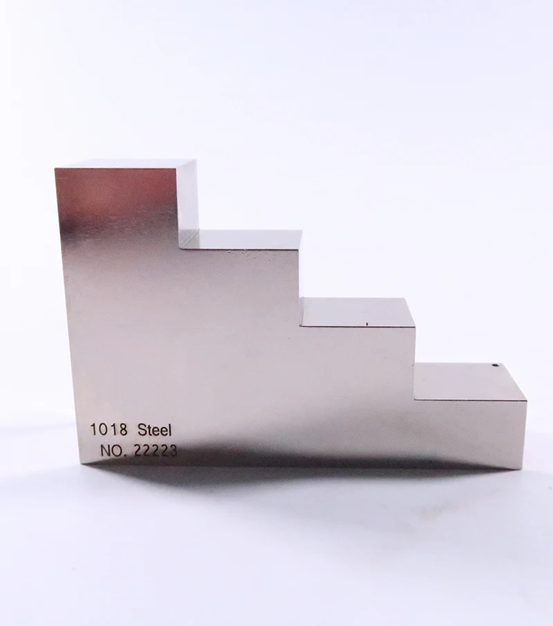 4 step calibration block 0.5, 1, 1.5, 2. Inch per ASTM E797 1018 steel nickel plated