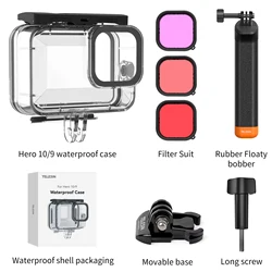 TELESIN Waterproof Diving Case with Lens Filter and Buoyancy Rod Set - Buoyancy bar set