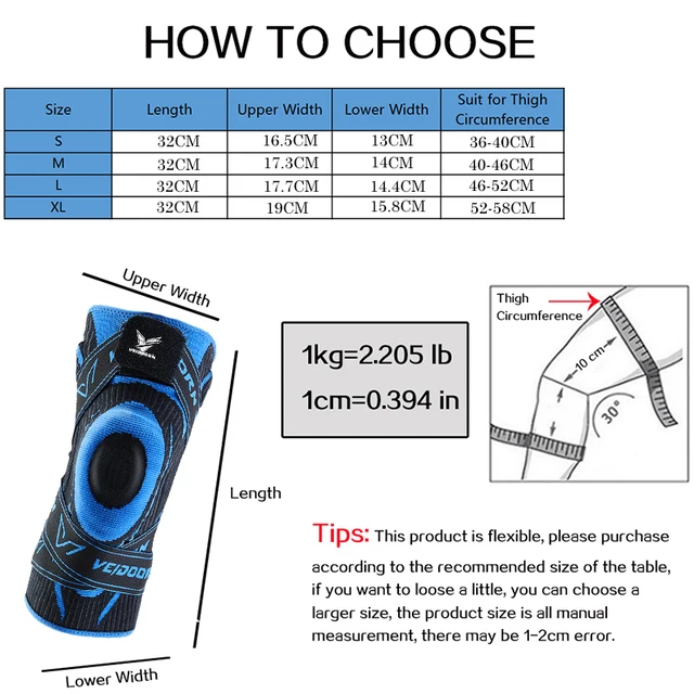 Veidoorn Compression Knee Brace with Straps TPE Pad Anti-Slip Silicone Gel Arthritis Support Sports Knee Sleeve for Running 6