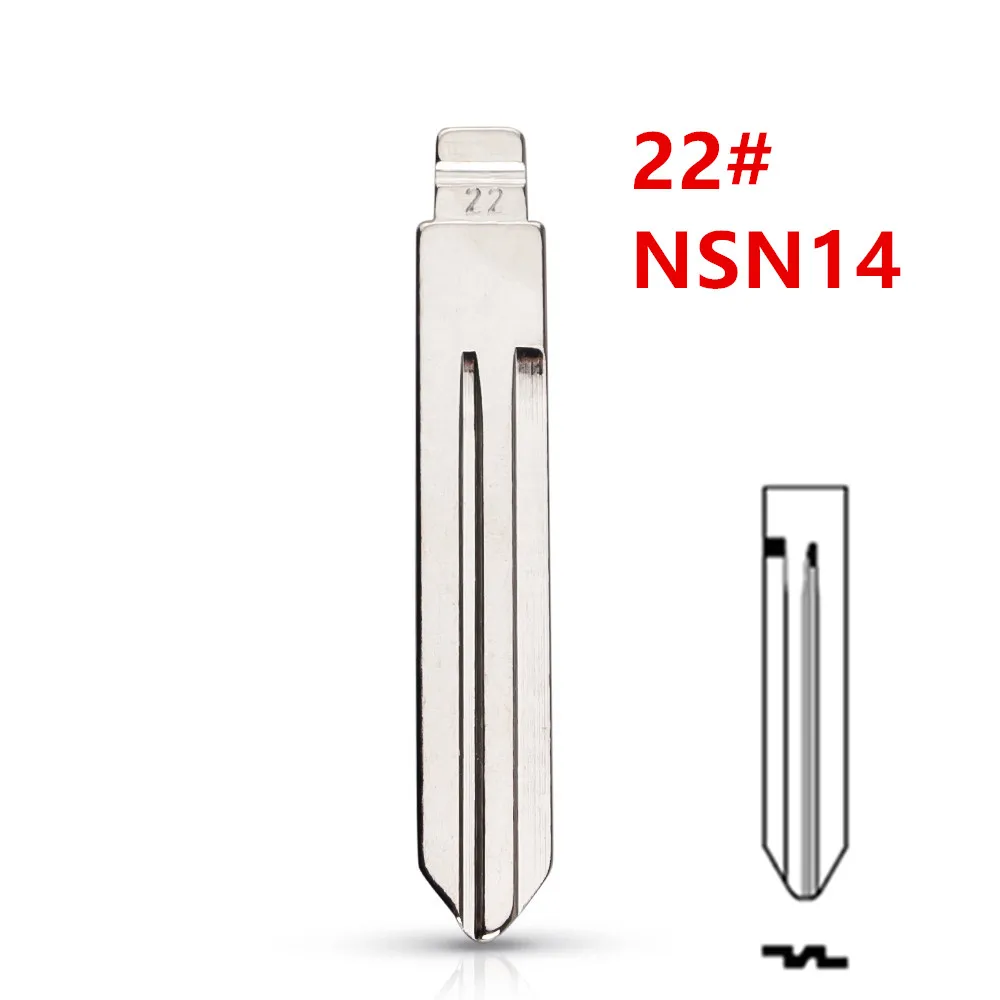 10/20/30/50pcs Uncut Flip Metal Key Blade 22# NSN14 for Nissan Sunny Tiida Teana for KD Keydiy Xhorse VVDI Remotes Universal
