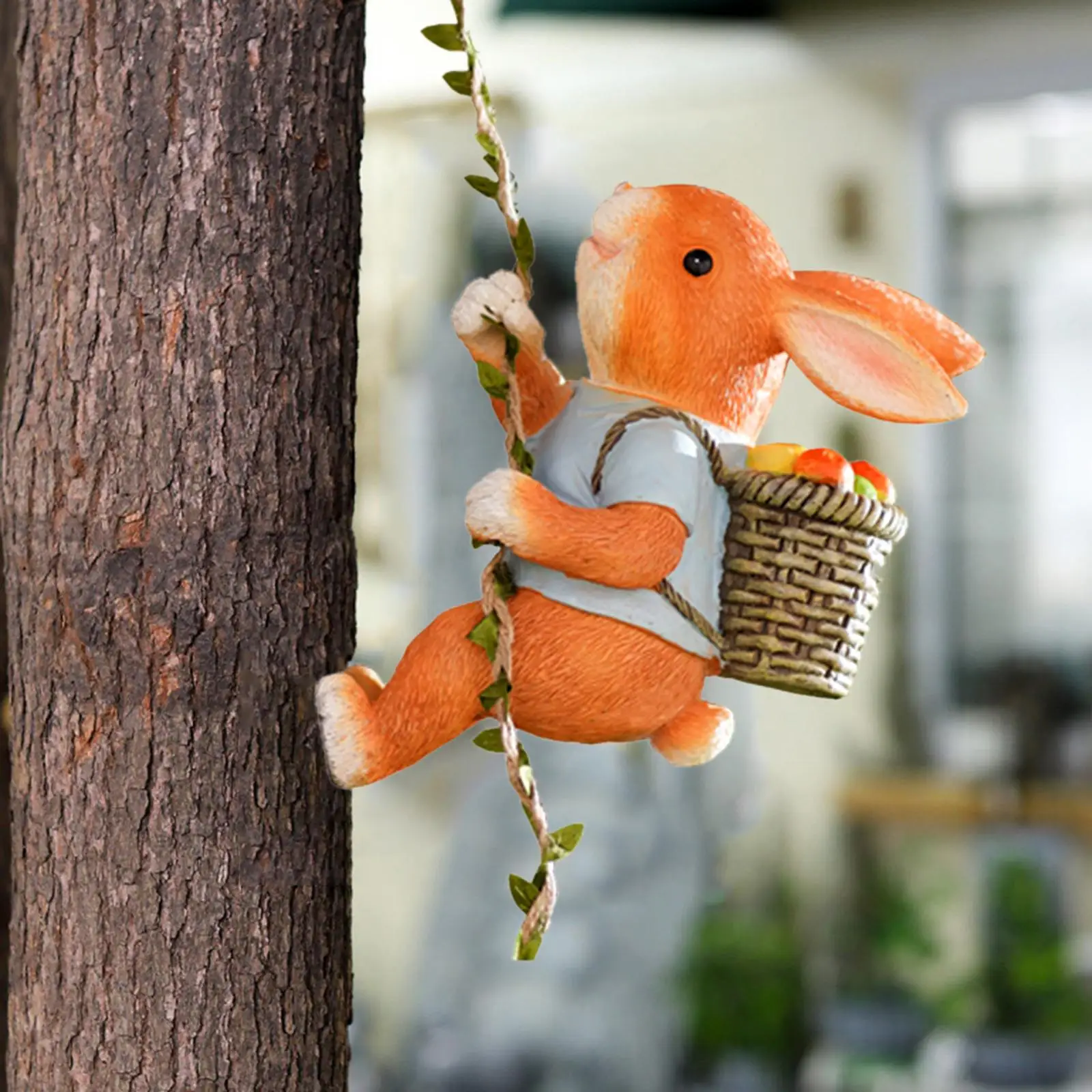 

Climbing Rabbit Statue Adorable Simulated Animal Garden Statue Figurine for Desktop Fairy Garden Outdoor Home Micro Landscape