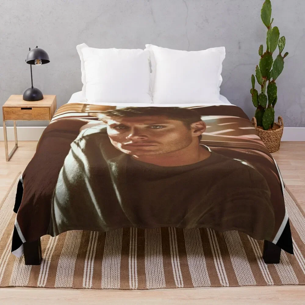 Jensen Ackles Throw Blanket bed plaid Moving Furry Blankets