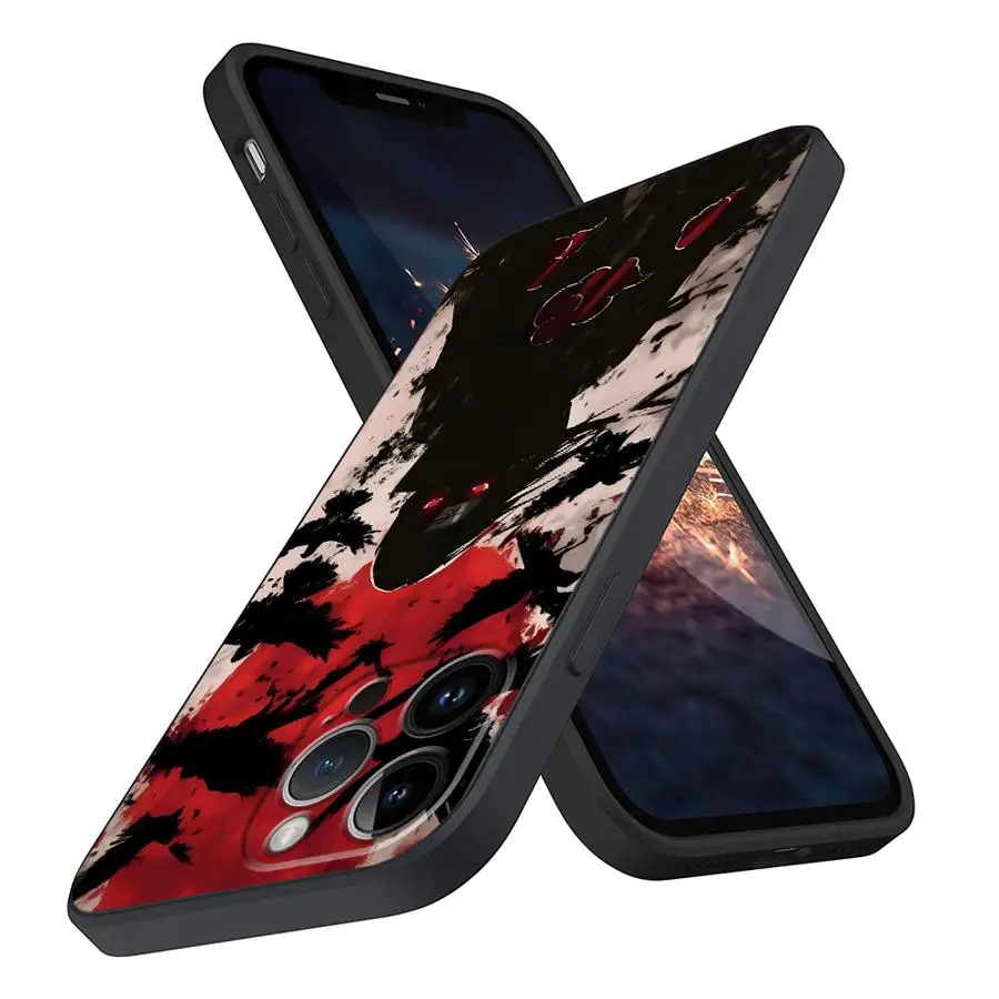 Sleek Black Soft Phone Cover with Cool Uchiha Itachi Design