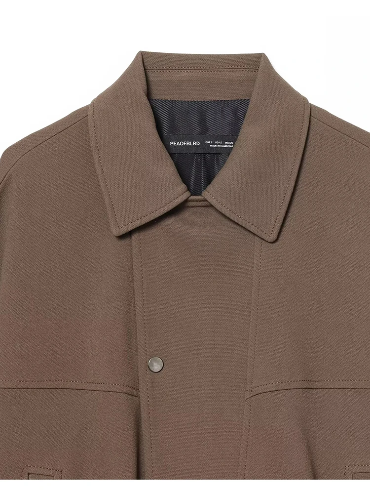 Women's Bomber Jackets Coats New Fashion Turn-down Collar Long Sleeve Loose Coat Vintage Female Outerwear Chic Tops ﻿