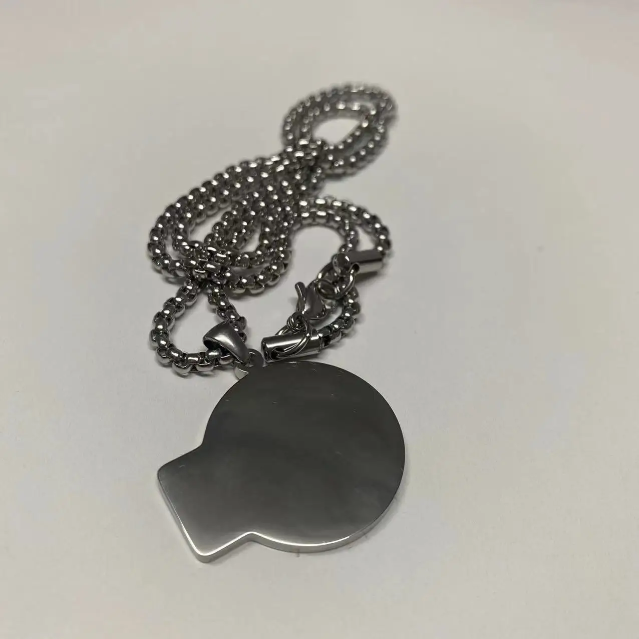 Hip Hop Couple Pendant Necklace Fashion Niche Design Exquisite Stainless Steel Pendant Sweater Chain Tide Jewelry Accessories