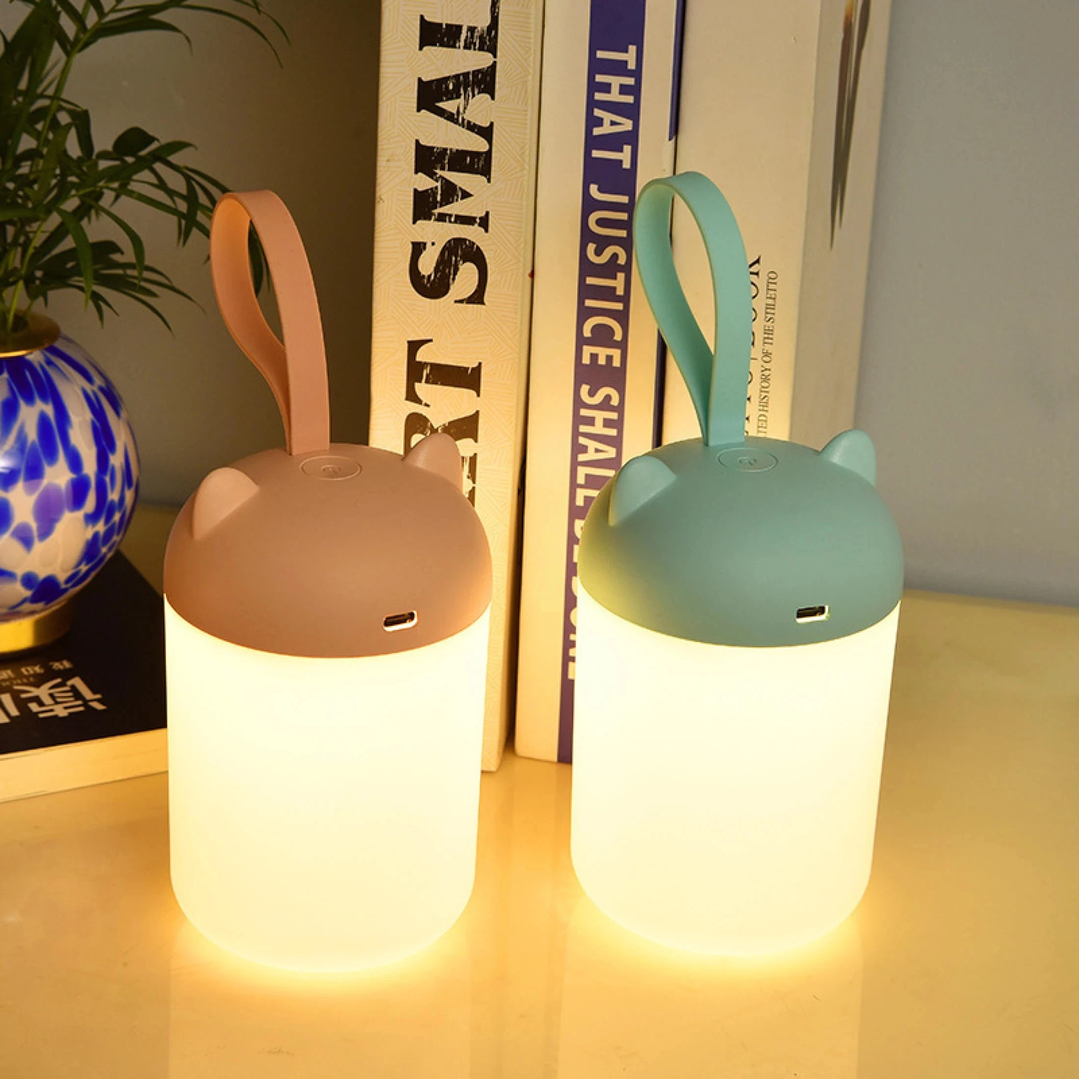 

Cute Touch Night Light USB Rechargeable Baby Eye Protection Lights Portable LED Home Wake Up Bedside Lamp for Room Lighting
