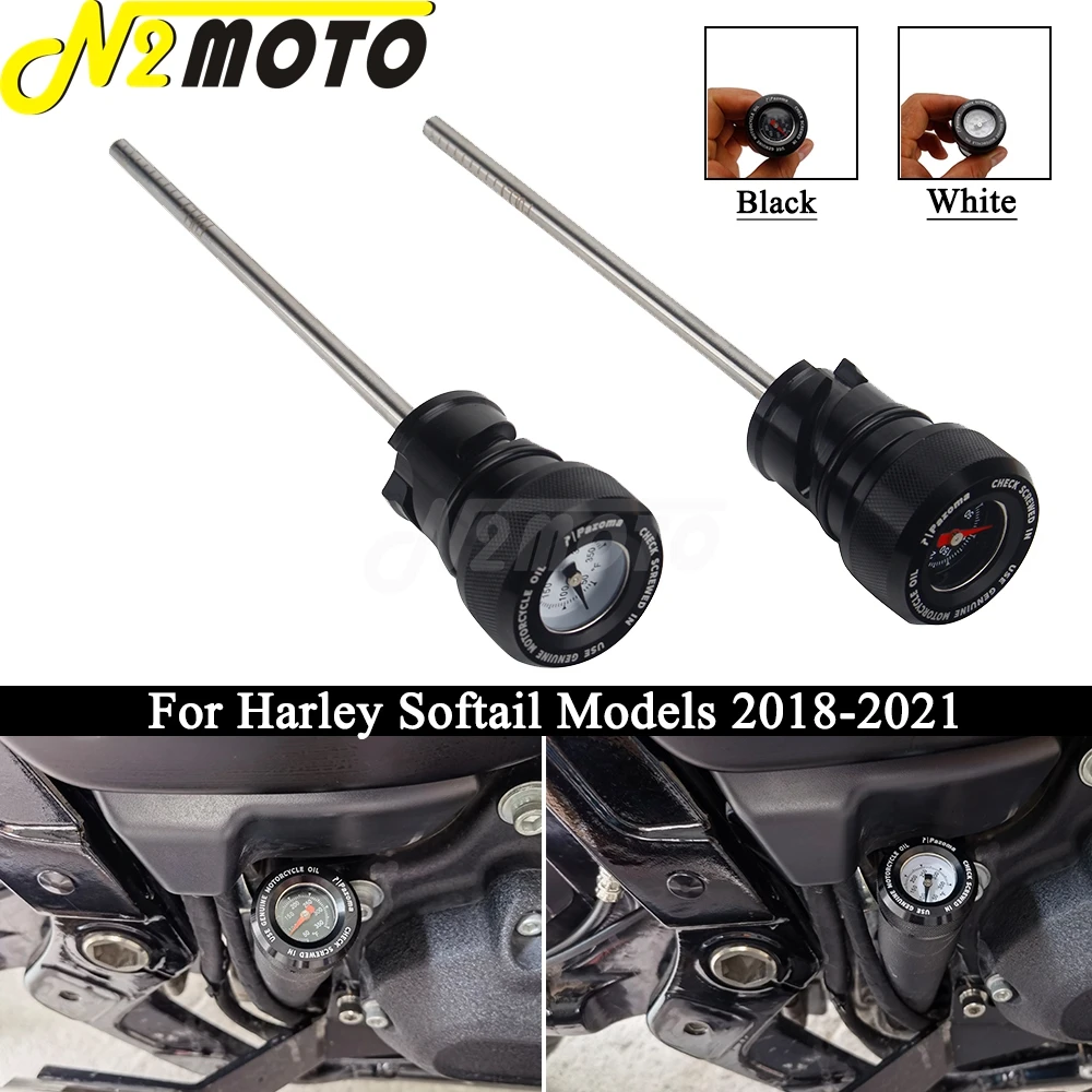 Motorcycle Engine Dipstick Oil Fill Cap Tank Temperature Gauge