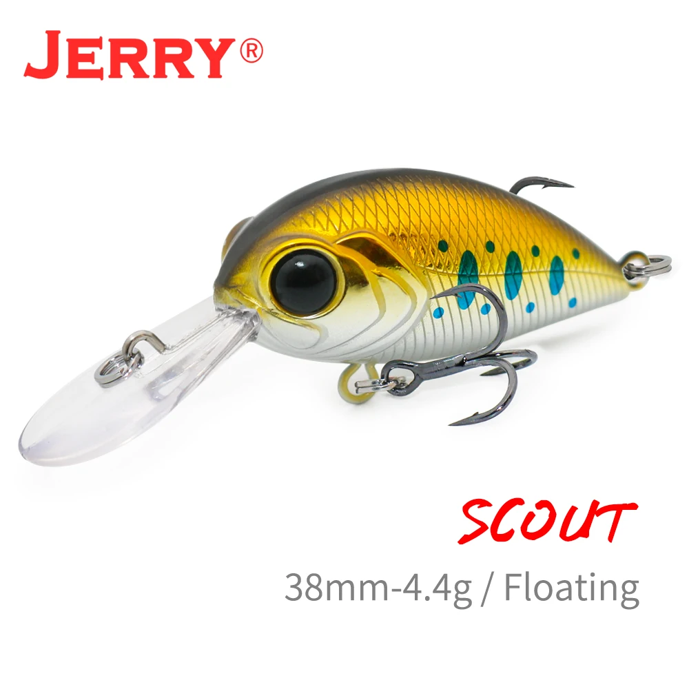 Jerry Scout Ultralight Floating Wobbler Deep Diving Artificial Bait 38mm Crackbait Bass Pike Perch Fishing