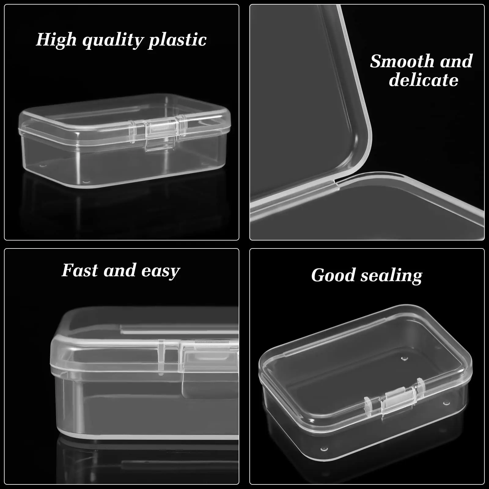 PP Storage Box 5Pcs/10Pcs Mini Transparent Plastic Case Container Square Rectangle Packaging Jewellry Beads Small Items