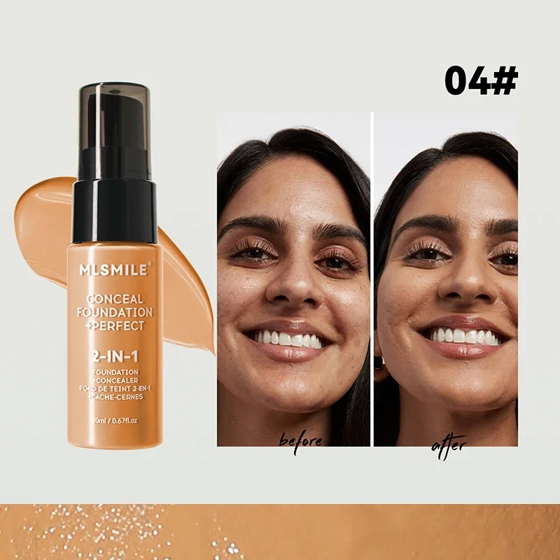 Face Foundation Cream Oil-Control Matte Waterproof Lasting Concealer Liquid Full Coverage