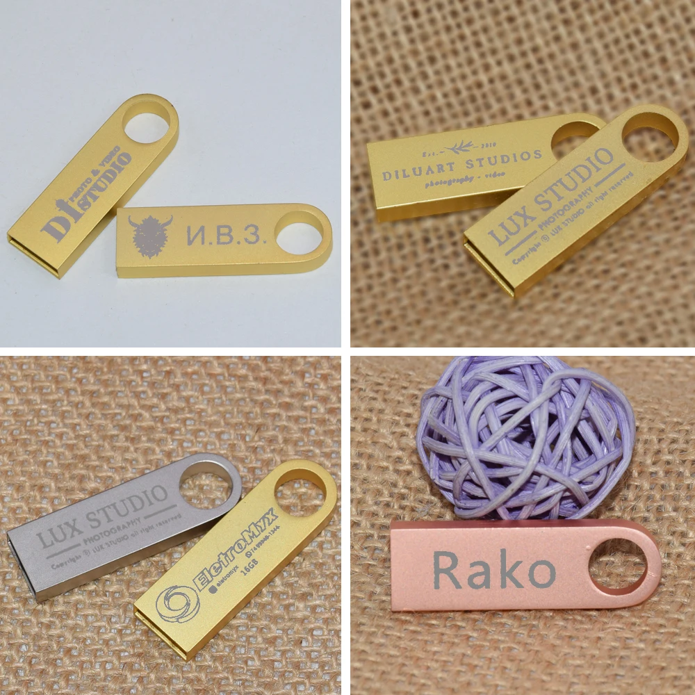 100개 금속 USB 플래시 드라이브 1GB 2GB 4GB 펜드라이브 8GB 16GB USB 펜 드라이브 32GB 64GB 128GB 메모리 스틱 128MB 256MB 무료 로고 인쇄
