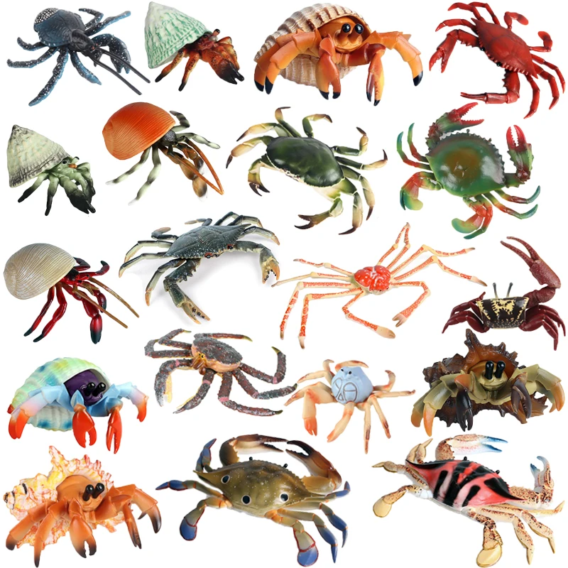 

Simulation Ocean Aquarium Animal Crab Figurine Sea Life Hermit Crab Coconut Crab Fiddler Crab Model Action Figure Children Toys